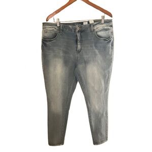 Time and Tru Blue High Rise Skinny Jeans Size 18 Cotton Blend Slight Distressing